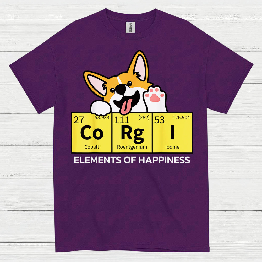 Corgi Elements Of Happiness T Shirt
