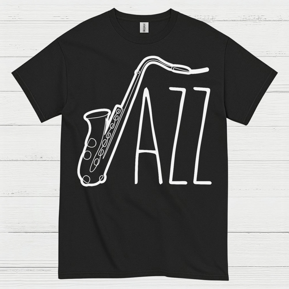 Jazz Saxophone Minimal Line Art T Shirt