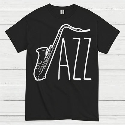 Jazz Saxophone Minimal Line Art T Shirt