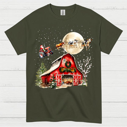 Christmas Farm Santa Tractor T Shirt
