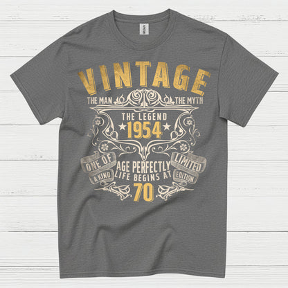 Vintage Legend 1954 70th Birthday T Shirt