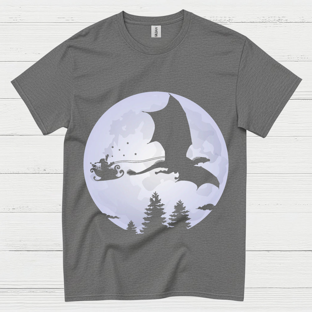 Santa Dragon Moon T Shirt