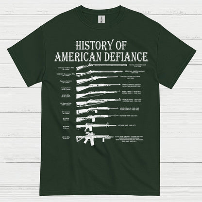 History Of American Defiance Patriotic Gun T Shirt