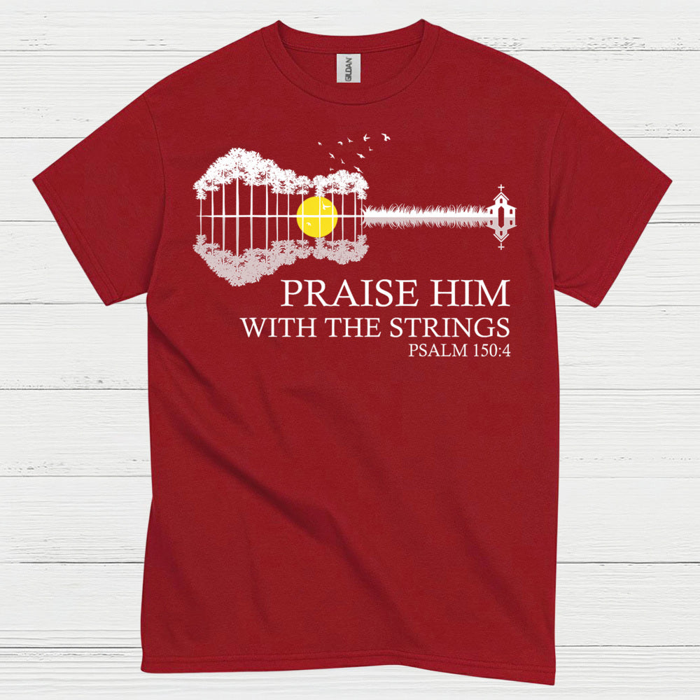 Strings of Praise Christian Guitar T Shirt