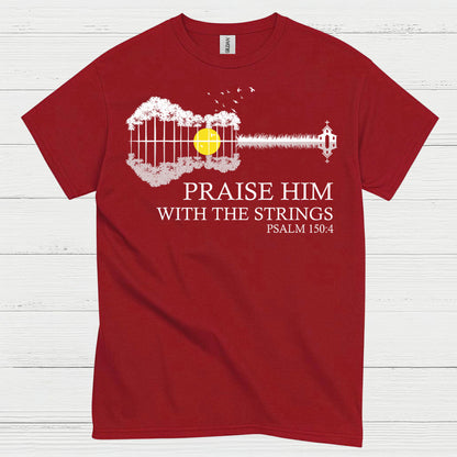 Strings of Praise Christian Guitar T Shirt