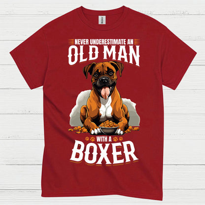 Never Underestimate Old Man Boxer T Shirt