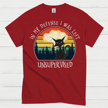 Unsupervised Cat Defense Humor T Shirt