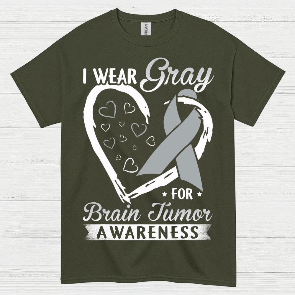 I Wear Gray For Brain Tumor Awareness T Shirt