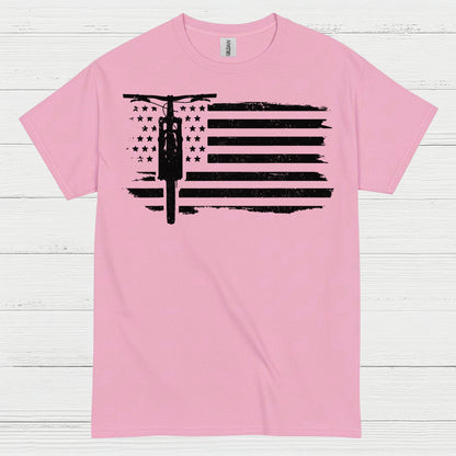 Dirt Bike American Flag T Shirt