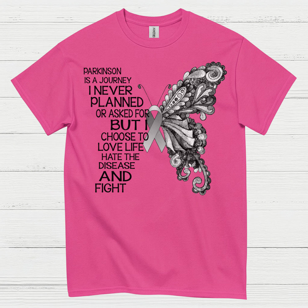 Parkinsons Journey Love Life Fight T Shirt