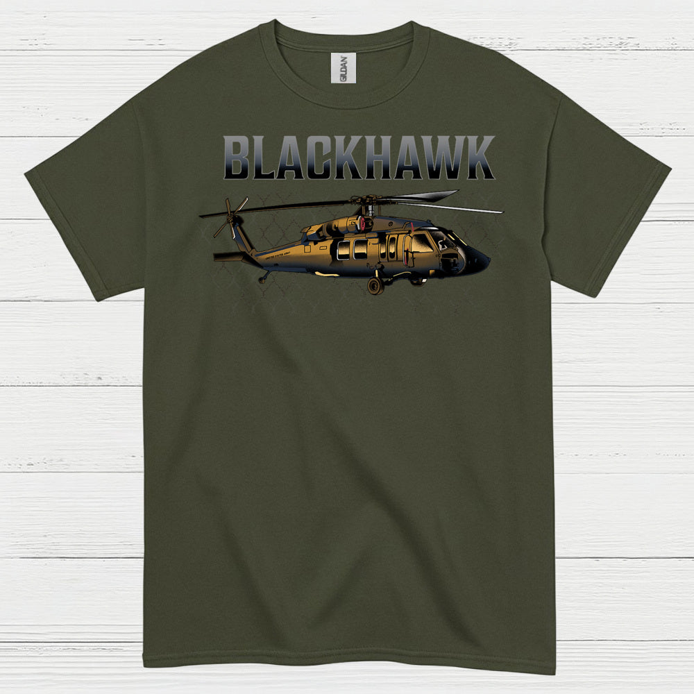 Blackhawk Military Helicopter Aviation T Shirt