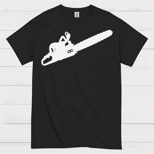 Minimal Chainsaw Silhouette T Shirt