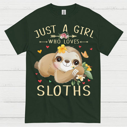 Just A Girl Who Loves Sloths T Shirt