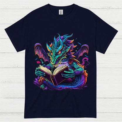 Reading Dragon Fantasy T Shirt