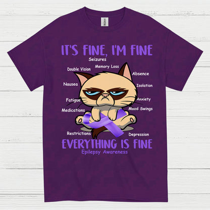 Its Fine Im Fine Epilepsy Cat T Shirt
