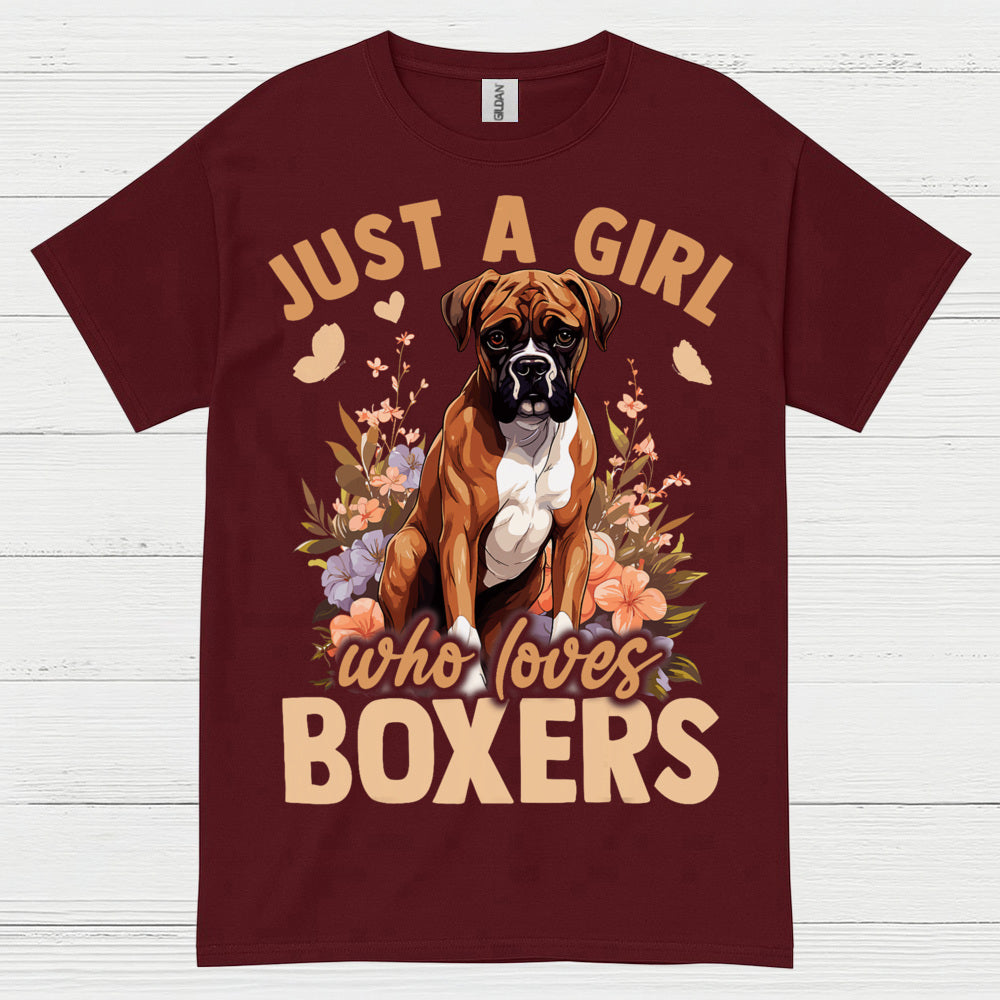 Boxer Lover Girl Floral T Shirt