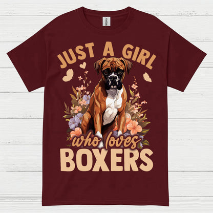Boxer Lover Girl Floral T Shirt