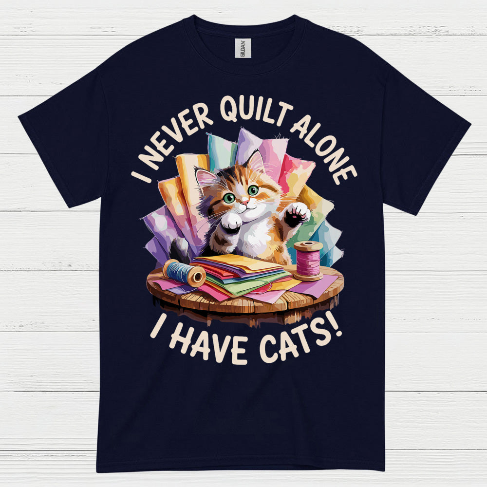 Quilting With Cats Humor T Shirt
