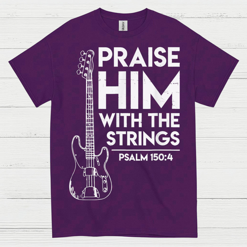 Praise Him With The Strings Christian Guitar T Shirt