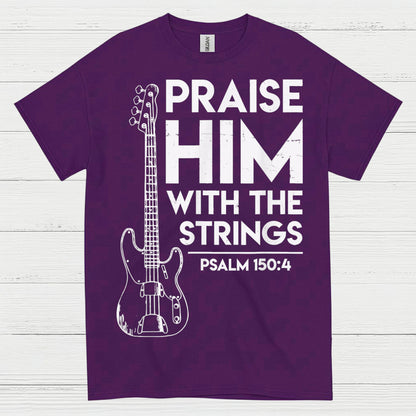 Praise Him With The Strings Christian Guitar T Shirt