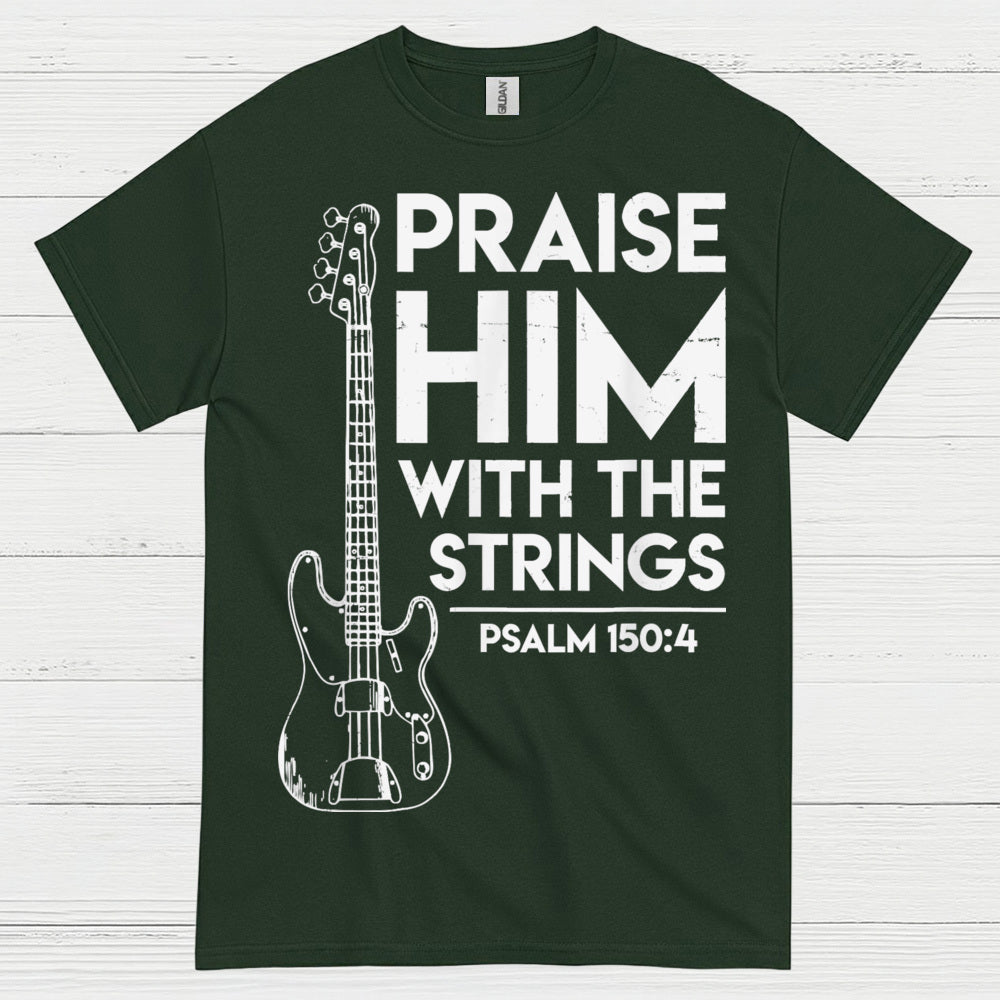 Praise Him With The Strings Christian Guitar T Shirt