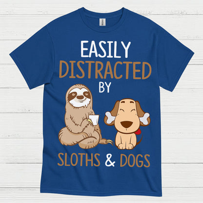 Easily Distracted Sloths And Dogs T Shirt