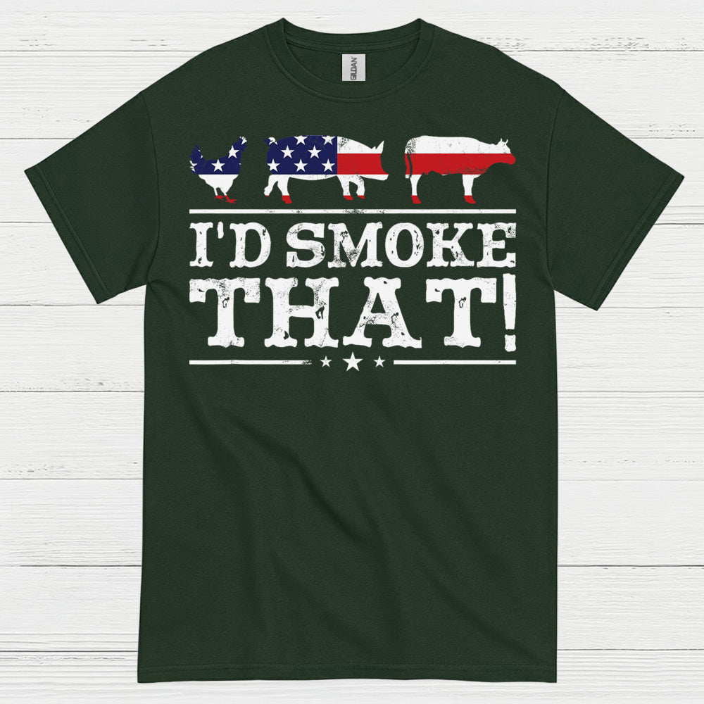Id Smoke That Patriotic BBQ Grilling T Shirt