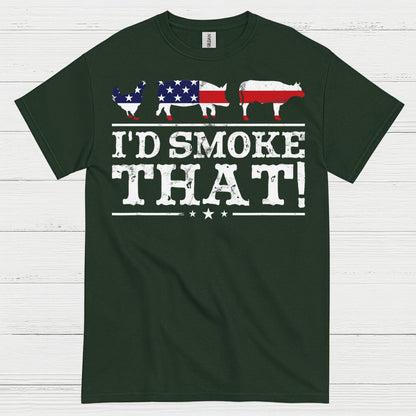 Id Smoke That Patriotic BBQ Grilling T Shirt