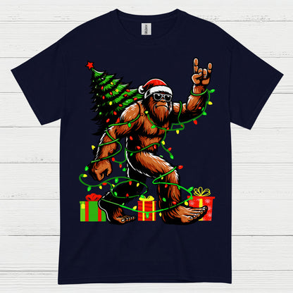 Rocking Christmas Bigfoot T Shirt