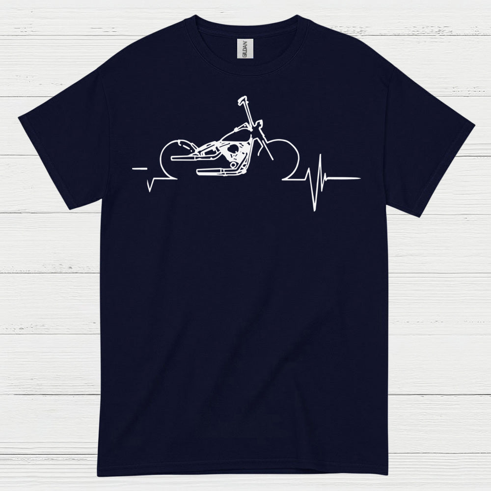 Motorcycle Heartbeat Line Art T Shirt
