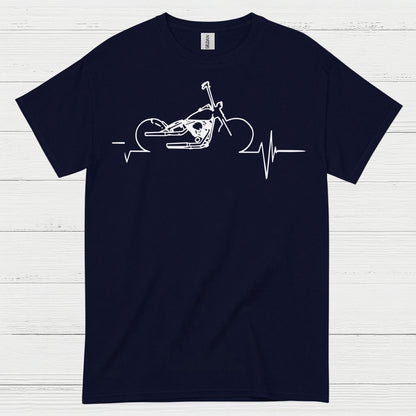 Motorcycle Heartbeat Line Art T Shirt