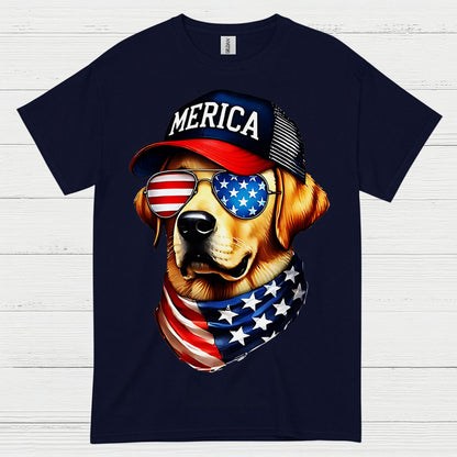 Patriotic Dog America Graphic T Shirt