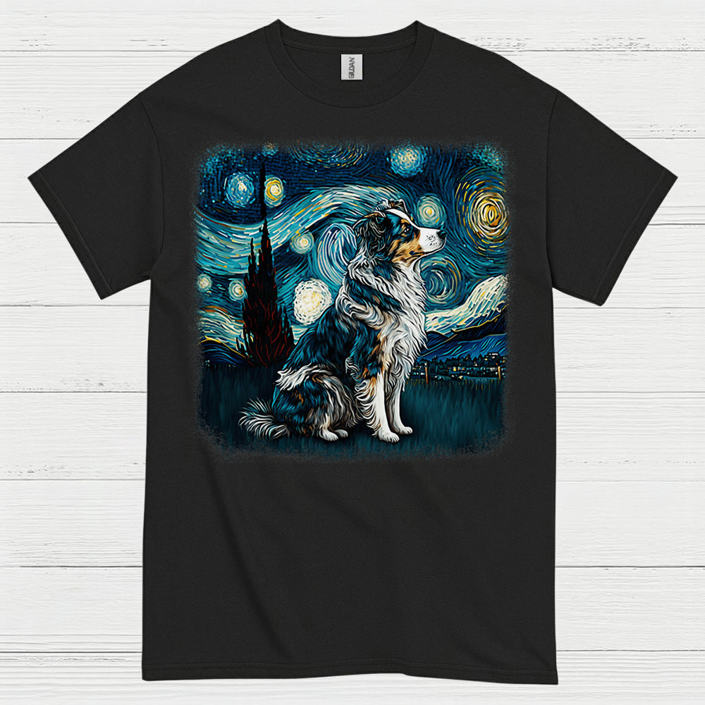 Faithful Dog Starry Night Art T Shirt