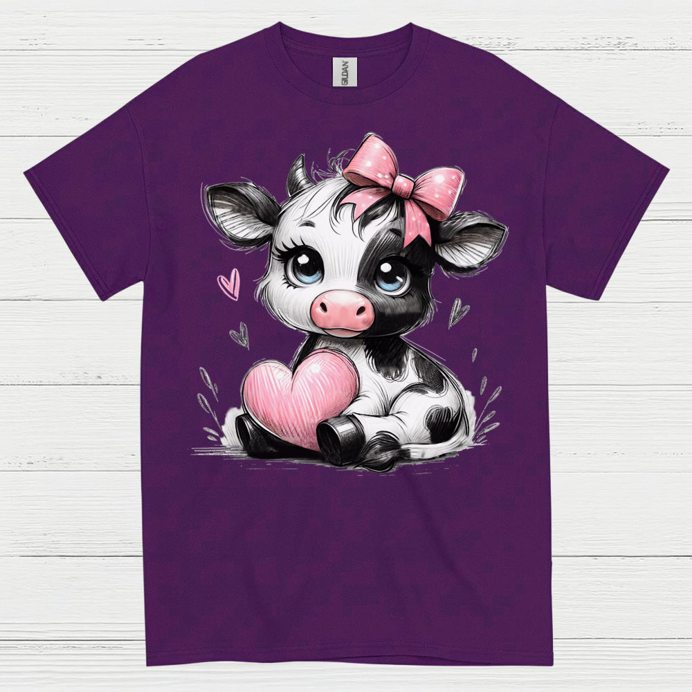 Cute Baby Cow Heart T Shirt