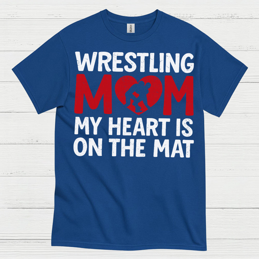 Wrestling Mom Heart On The Mat T Shirt