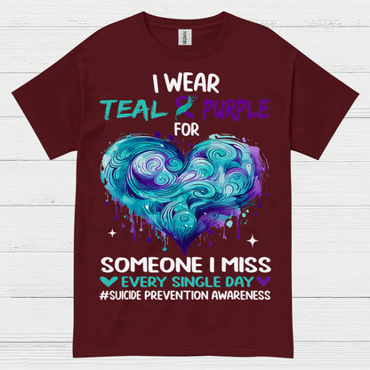 Teal Purple Awareness Message T Shirt