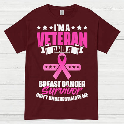 Veteran Breast Cancer Survivor Strong Quote T Shirt