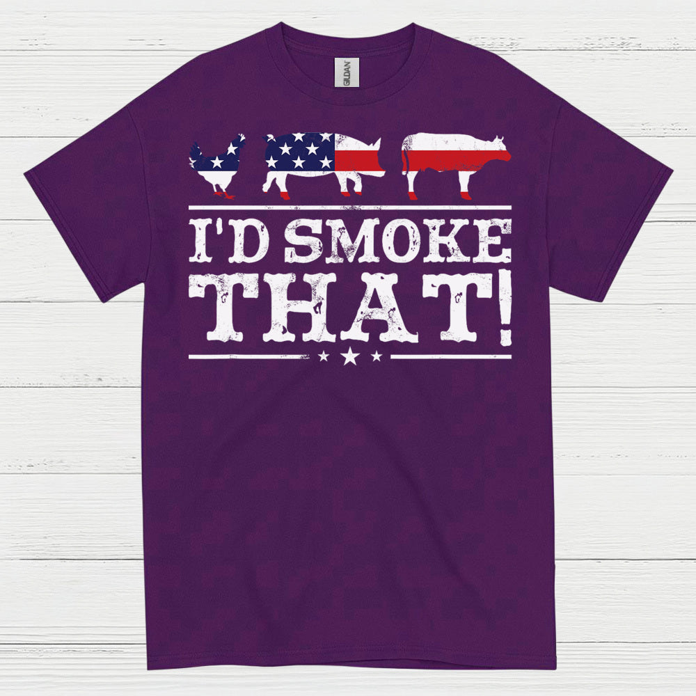 Id Smoke That Patriotic BBQ Grilling T Shirt