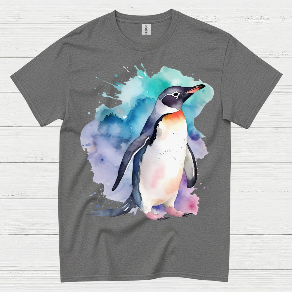 Watercolor Penguin Artistic Animal Graphic T Shirt