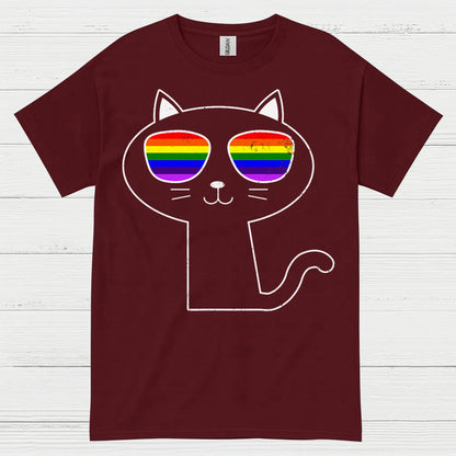 Rainbow Sunglasses Cat Pride T Shirt