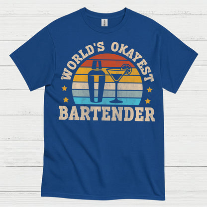Worlds Okayest Bartender Vintage T Shirt