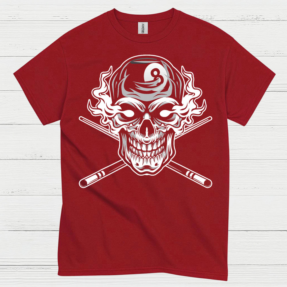 Skull 8 Ball Pool Player T Shirt