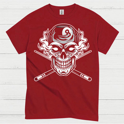 Skull 8 Ball Pool Player T Shirt