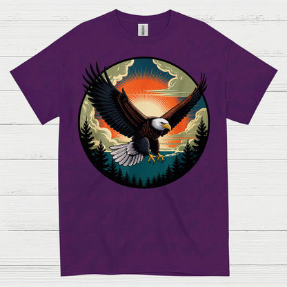 Vintage Bald Eagle Sunset Wilderness Freedom T Shirt