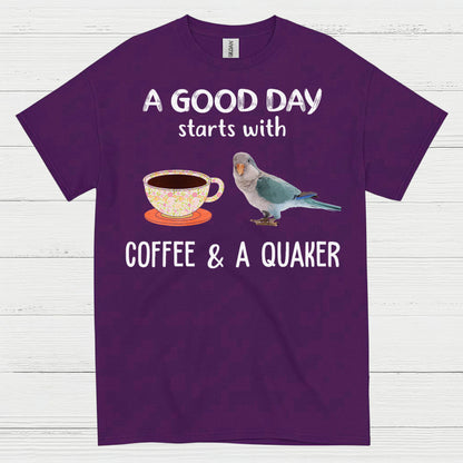 Coffee And A Quaker Funny Parrot T Shirt