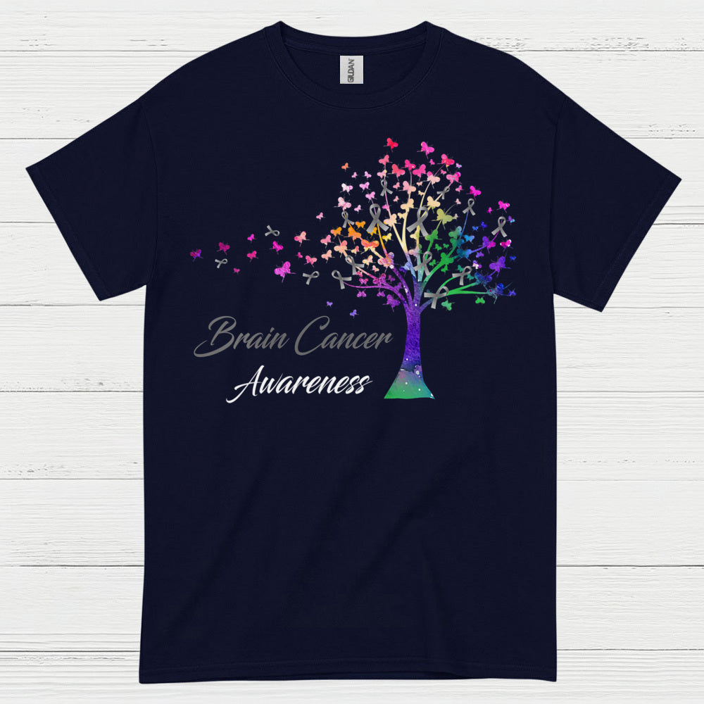 Brain Cancer Awareness Rainbow Tree T Shirt