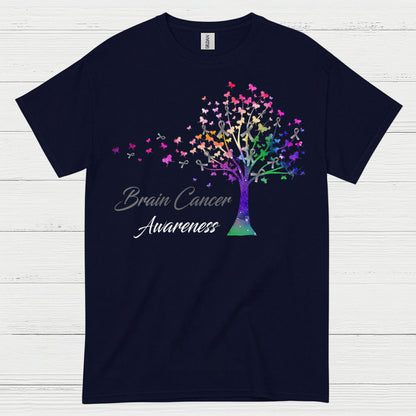 Brain Cancer Awareness Rainbow Tree T Shirt