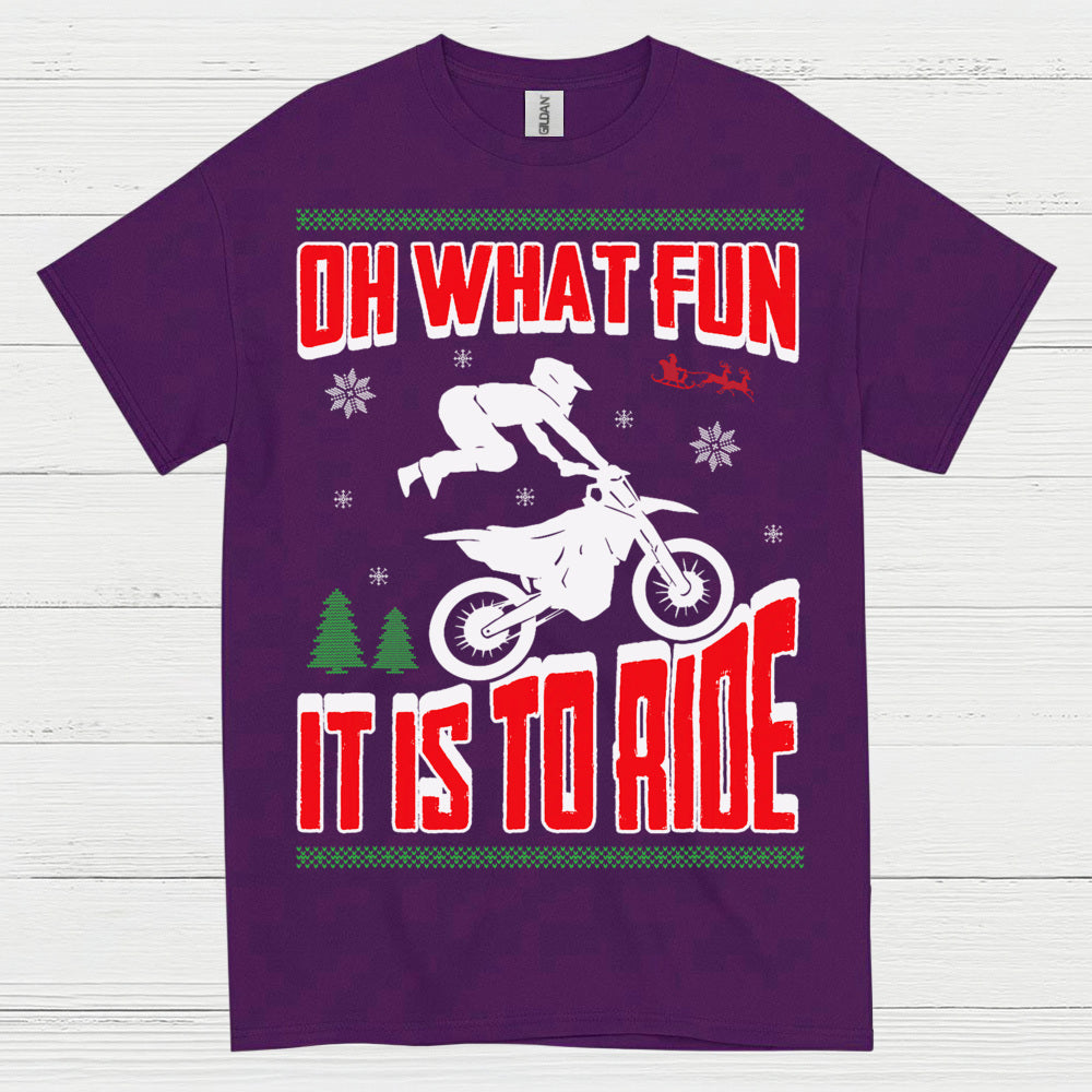 Oh What Fun It Is To Ride Motocross T Shirt
