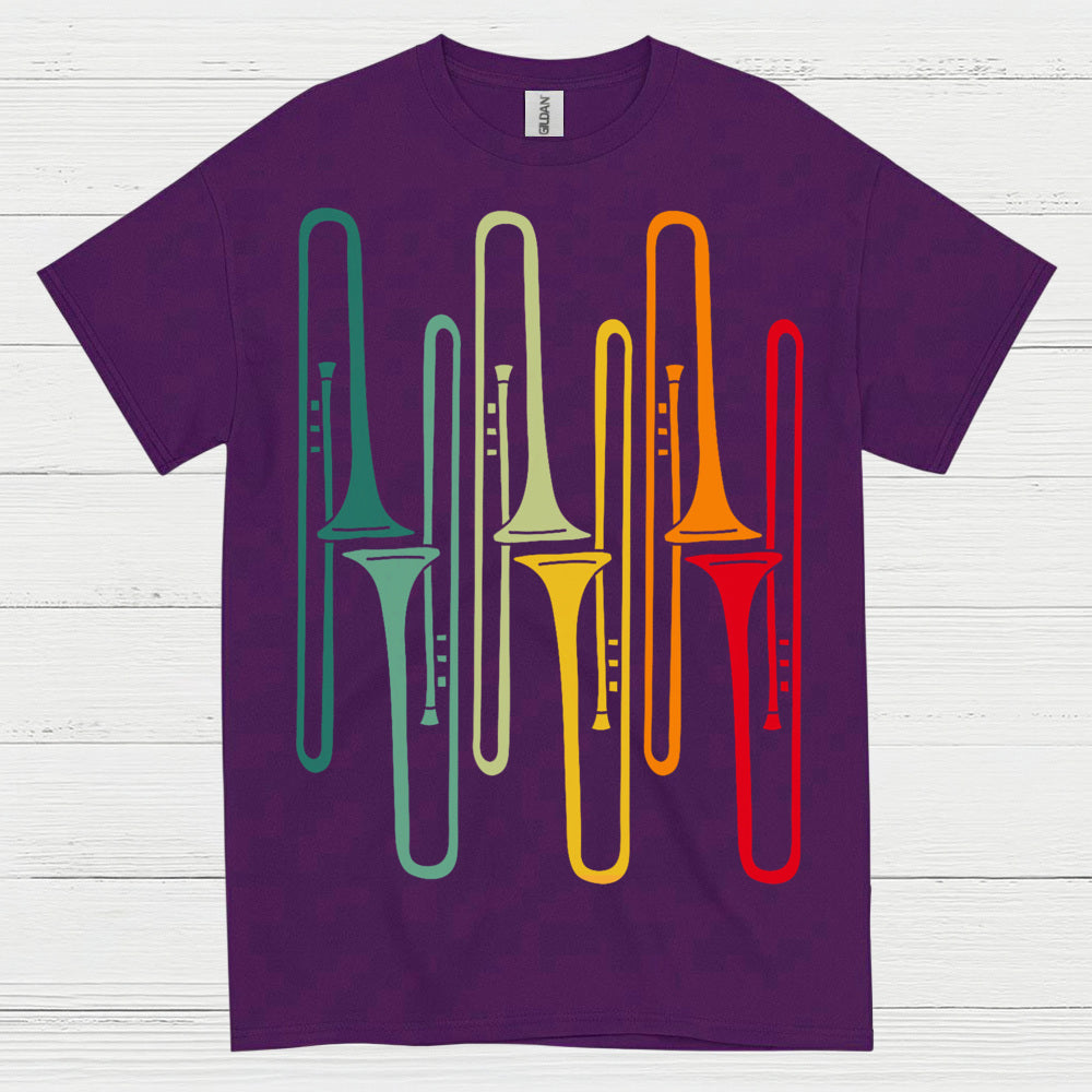 Retro Trombone Colors T Shirt
