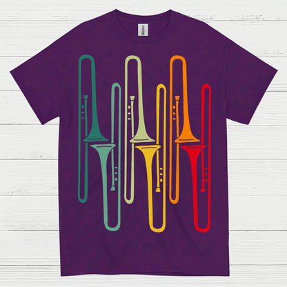 Retro Trombone Colors T Shirt